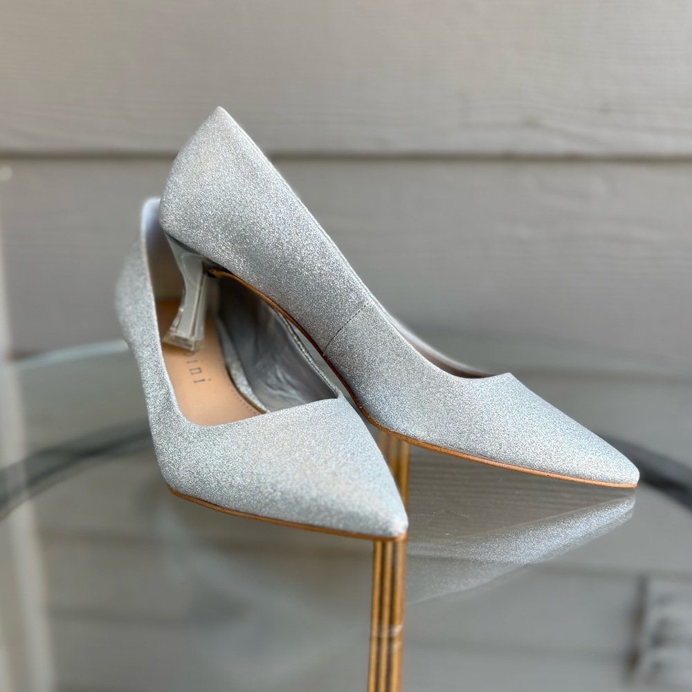 Gianni Bini Silver Glitter Heels